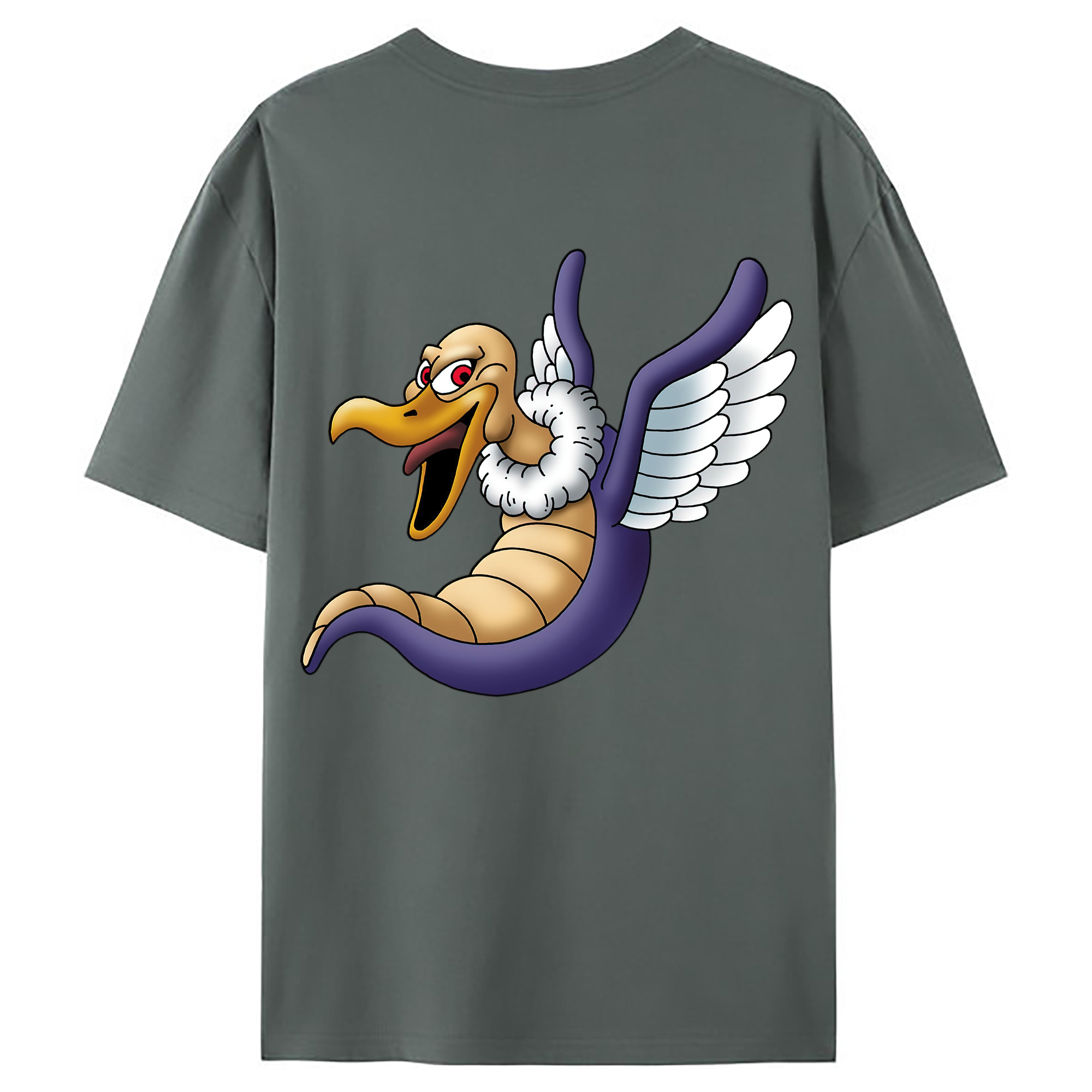 （画像用） ドラゴンクエスト Doragon Kuesuto Dragon Quest 綿100％ メンズ半袖Tシャツ（バックプリント） 通気性
